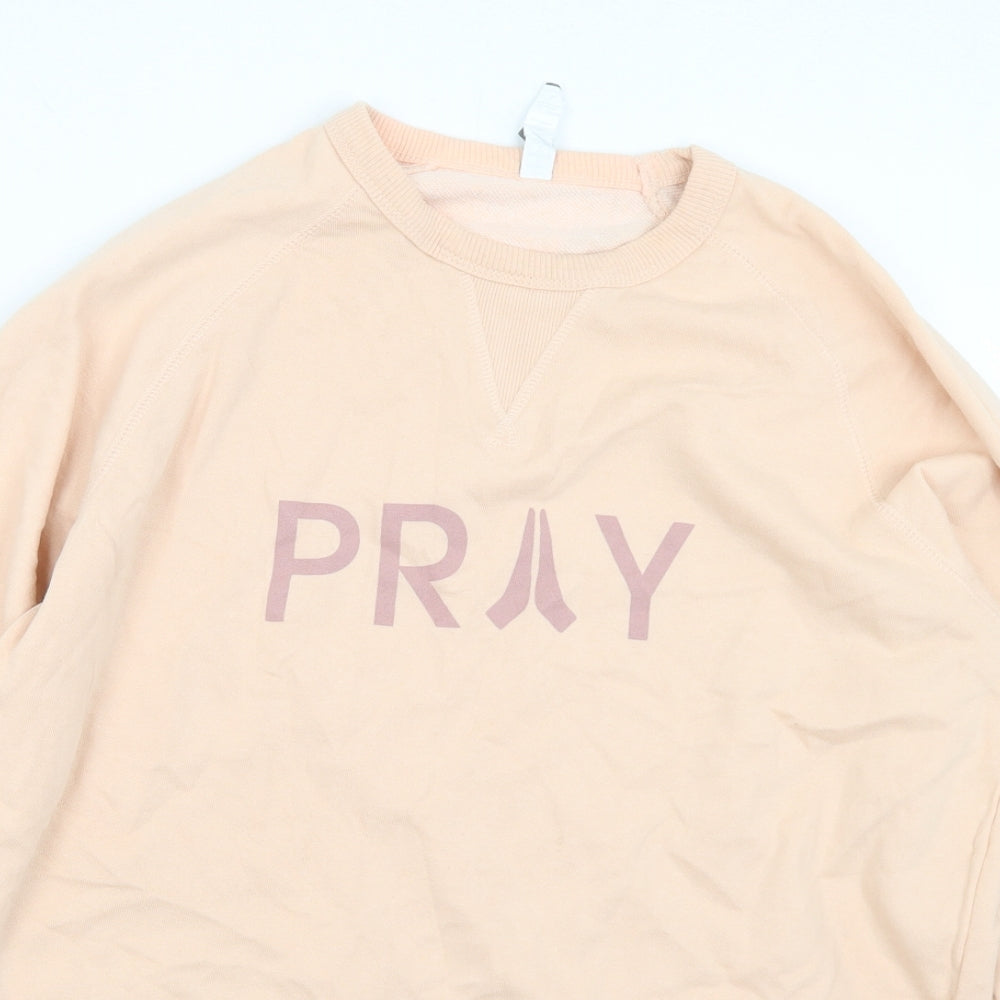 Cotton Heritage Womens Pink  Cotton Pullover Sweatshirt Size L   - Pray