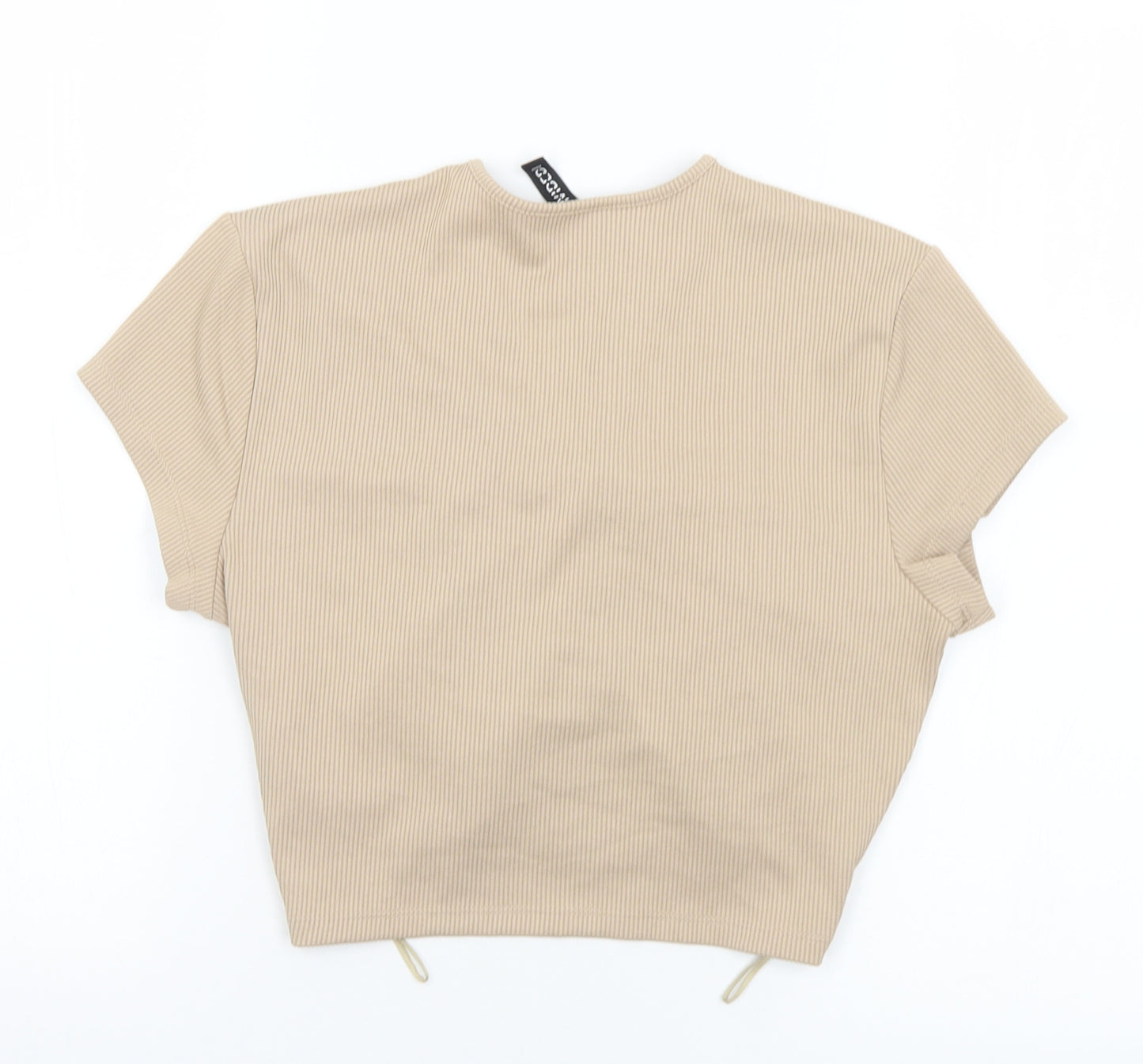 Divided Womens Beige  Polyester Cropped Tank Size M V-Neck