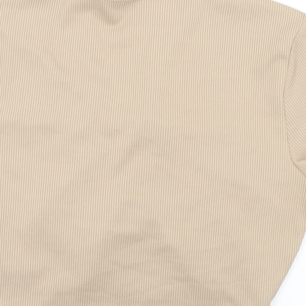Divided Womens Beige  Polyester Cropped Tank Size M V-Neck