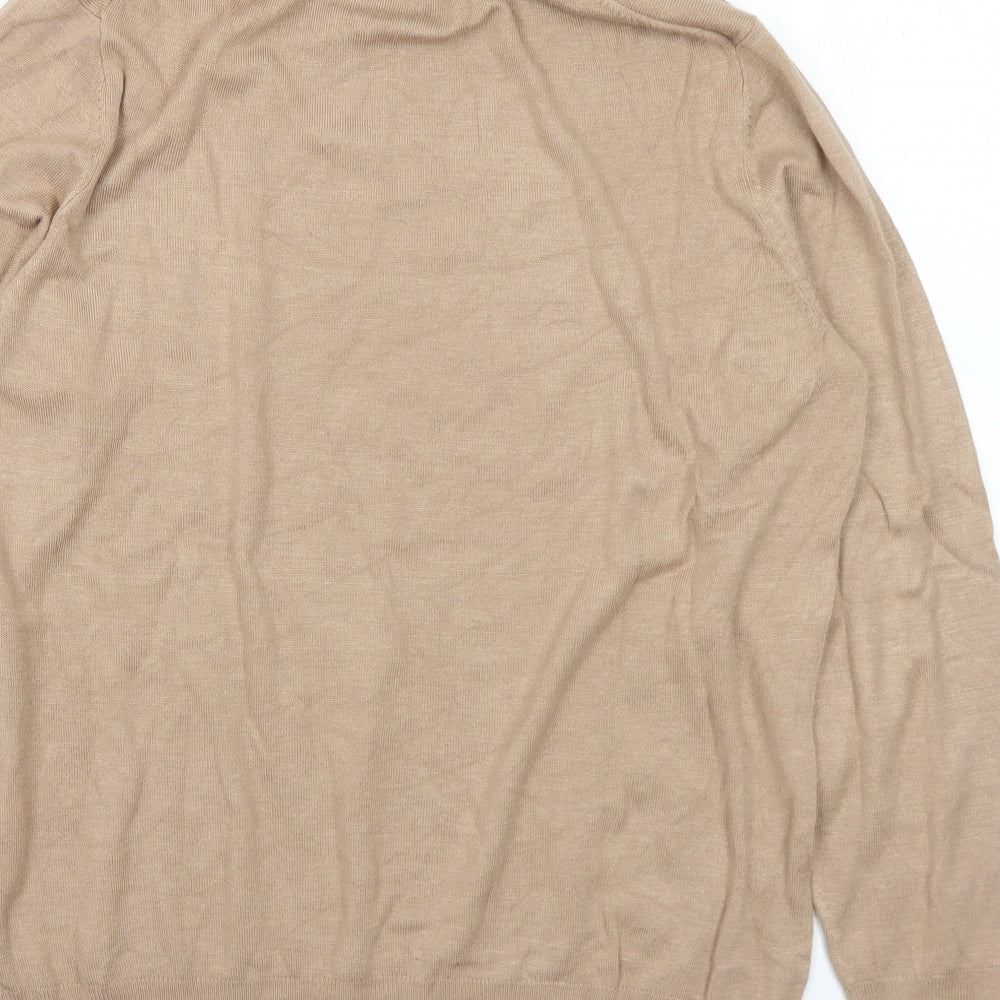 Dunnes Stores Womens Brown Roll Neck  Viscose Pullover Jumper Size XL