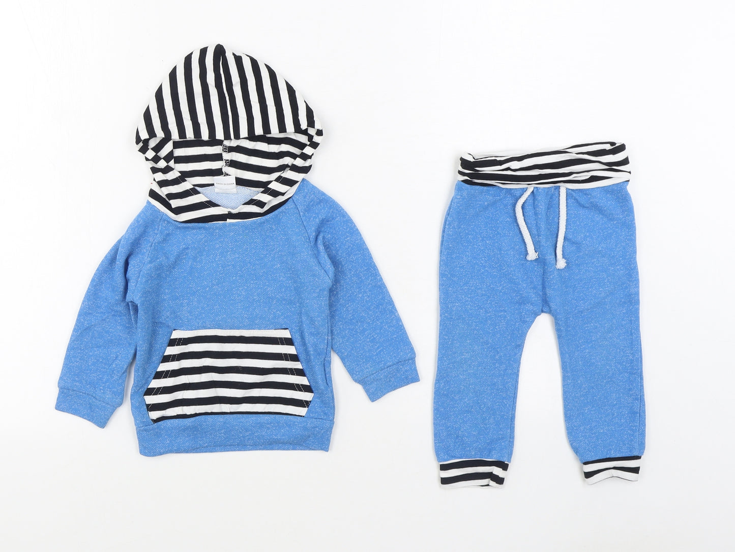 Preworn Boys Blue Striped Cotton Trousers Outfit/Set Size 9-12 Months  Pullover