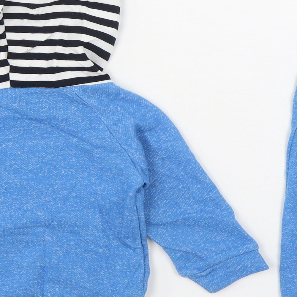 Preworn Boys Blue Striped Cotton Trousers Outfit/Set Size 9-12 Months  Pullover