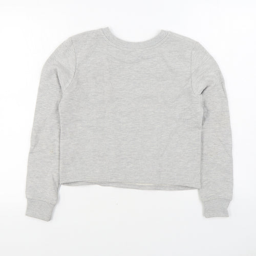 Miss Selfridge Womens Grey  Cotton Pullover Sweatshirt Size 6  Pullover