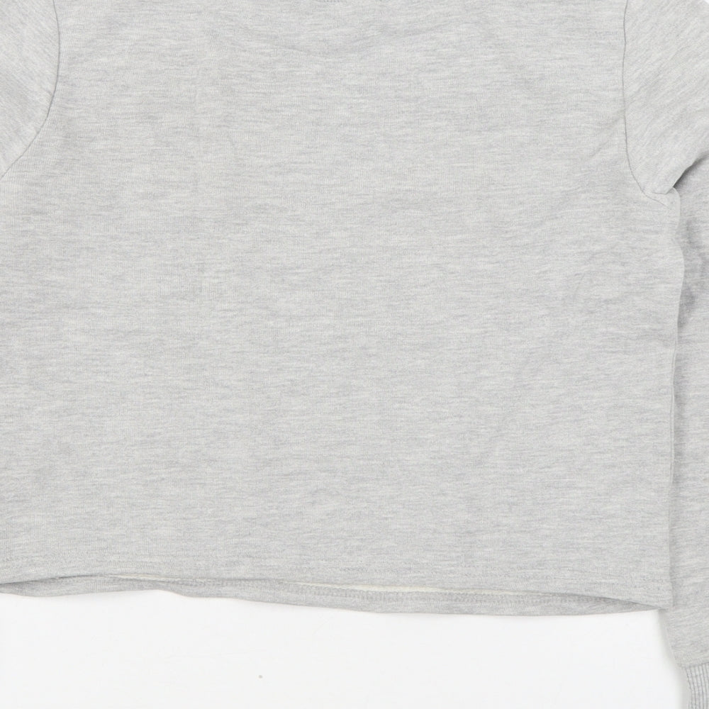 Miss Selfridge Womens Grey  Cotton Pullover Sweatshirt Size 6  Pullover