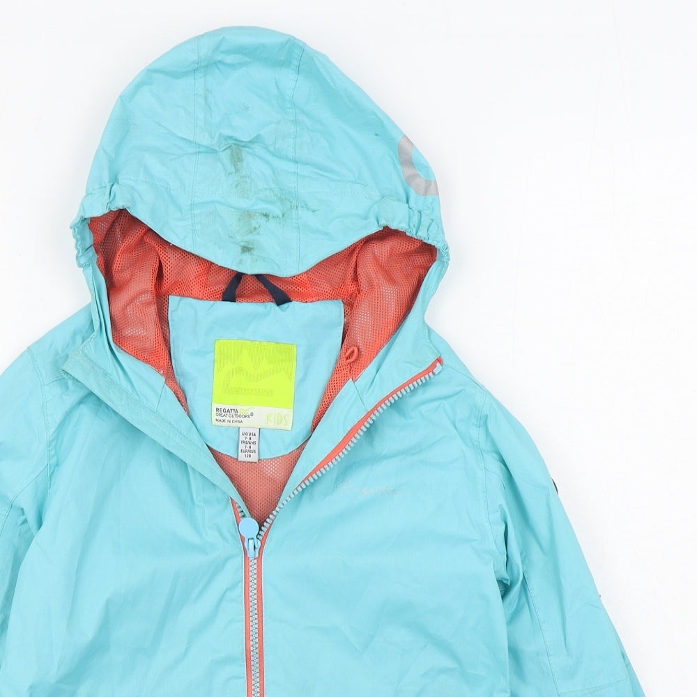 Regatta Boys Blue   Rain Coat Coat Size 7-8 Years  Zip