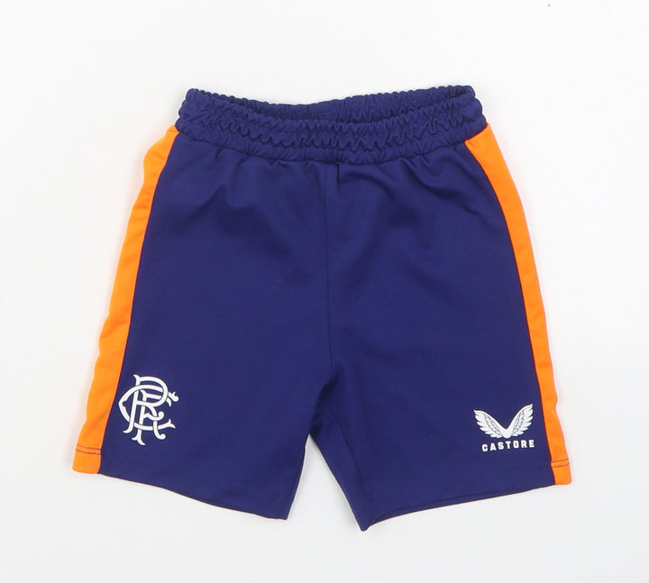 Castore Boys Blue  Polyester Sweat Shorts Size 2-3 Years  Regular Tie