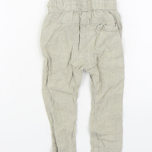 NEXT Boys Beige Striped Linen Jogger Trousers Size 6-9 Months