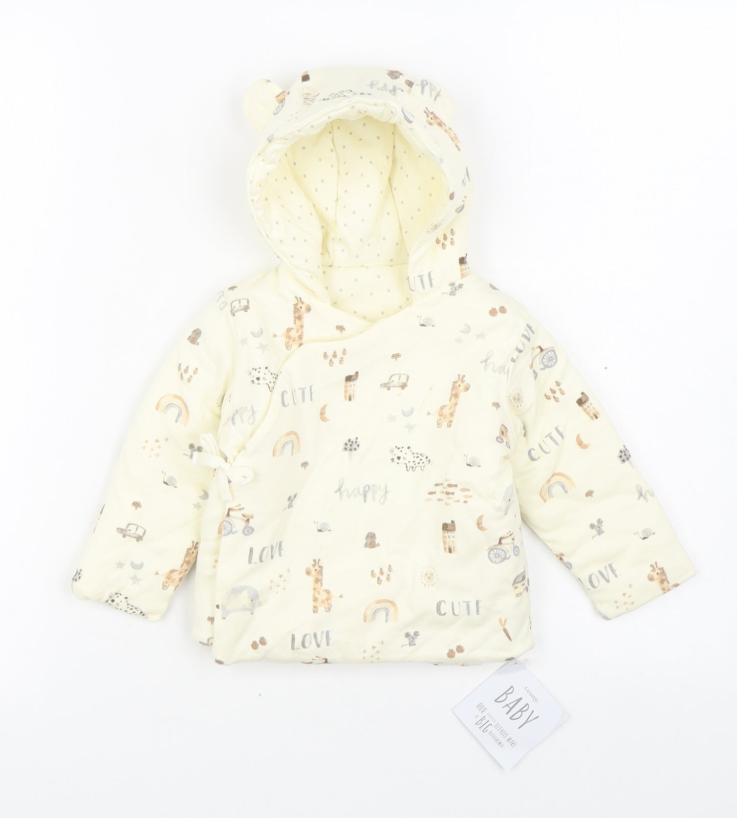 George Baby Ivory Geometric  Jacket  Size 9-12 Months   Tie