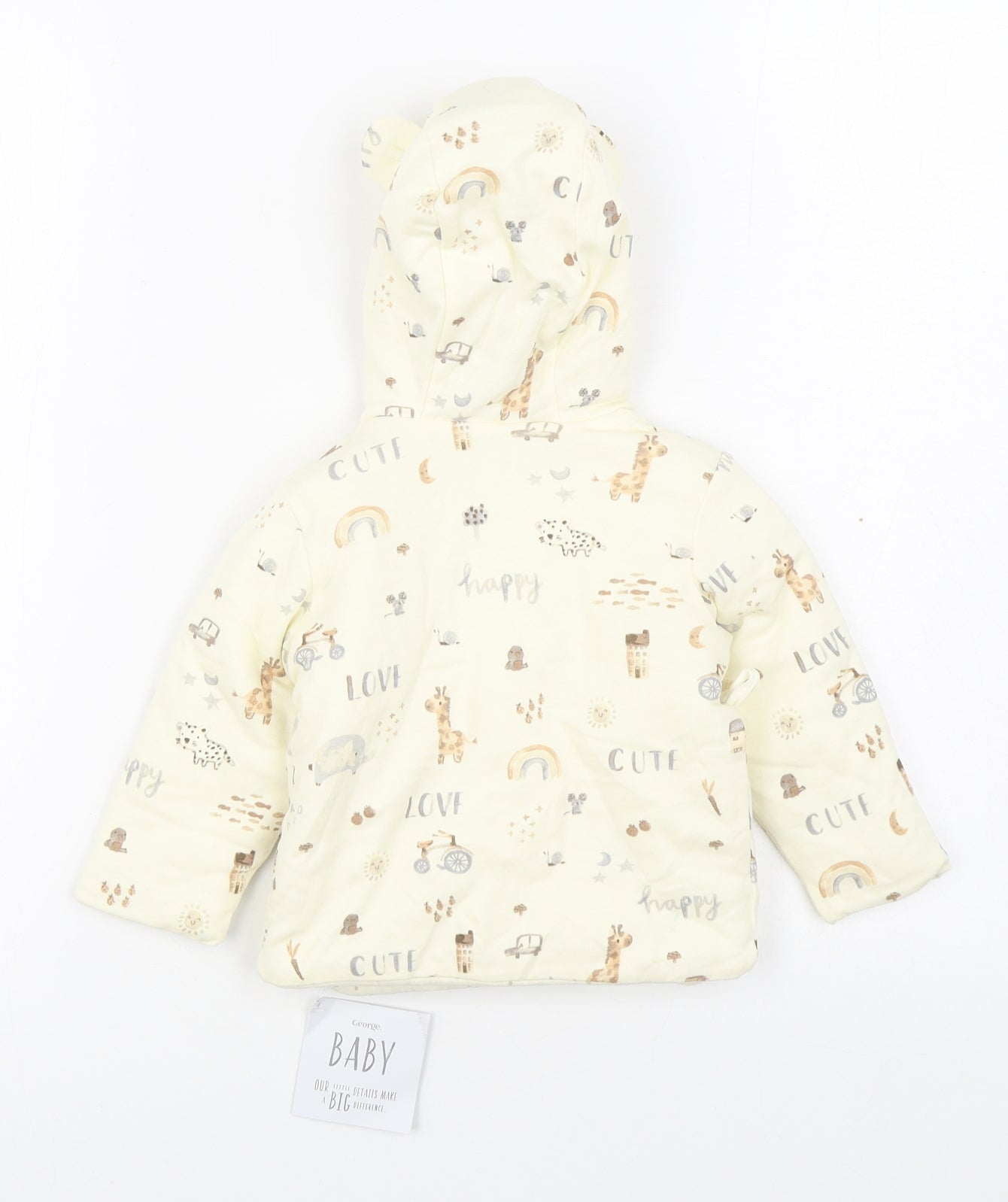 George Baby Ivory Geometric  Jacket  Size 9-12 Months   Tie