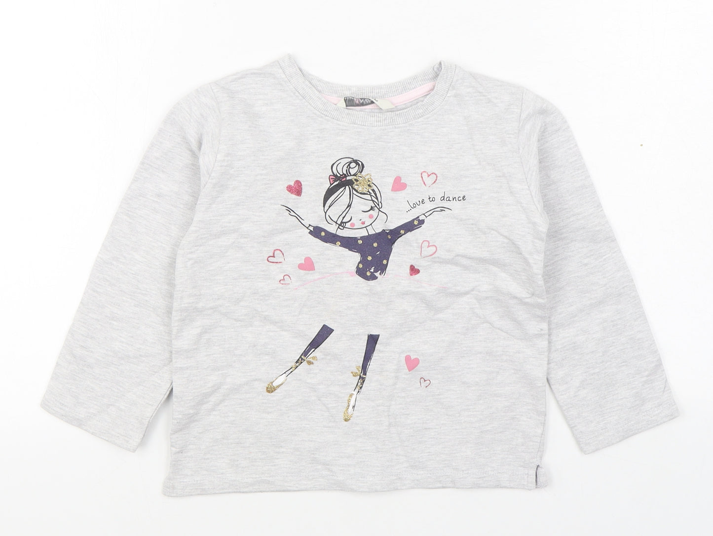 E-vie Girls Grey  Cotton Pullover Sweatshirt Size 5-6 Years  Pullover