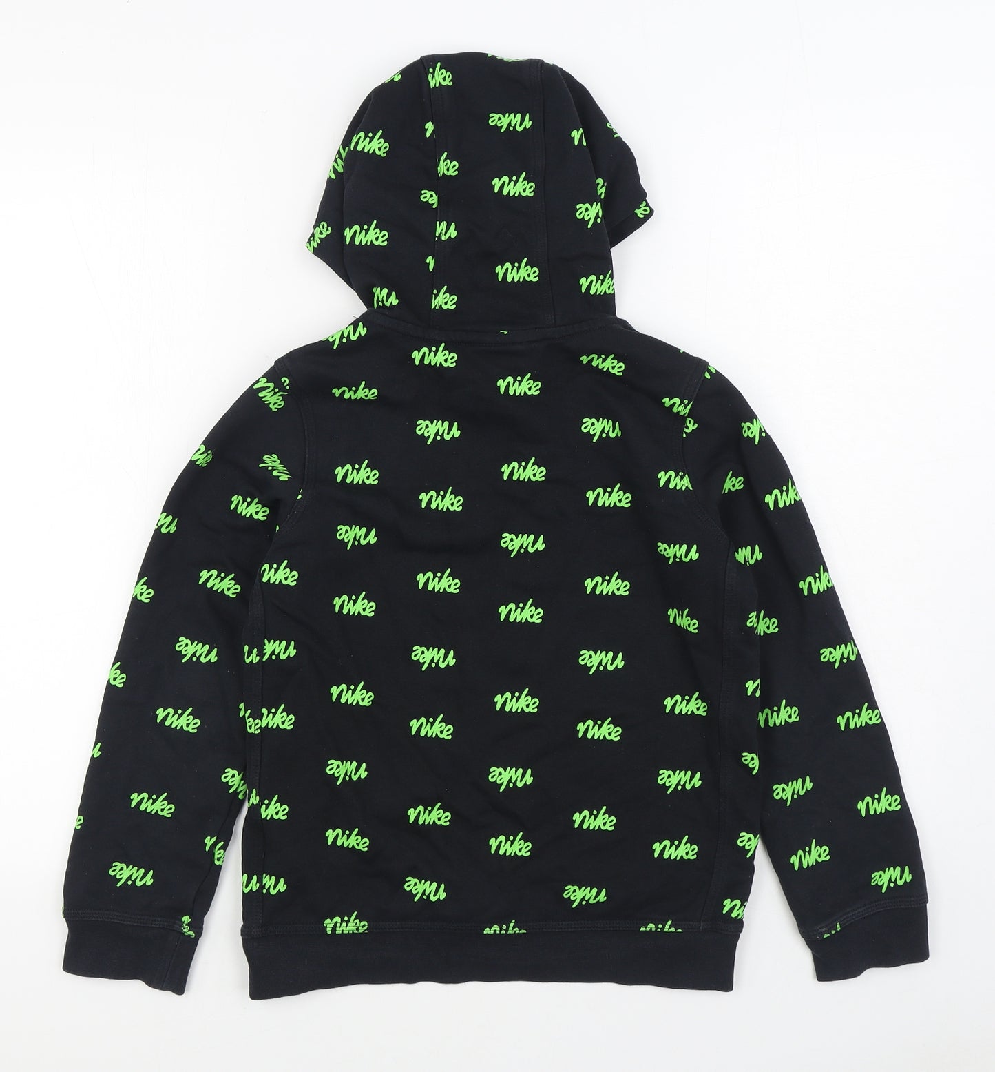Nike Boys Black Geometric Cotton Pullover Hoodie Size 10-11 Years  Pullover