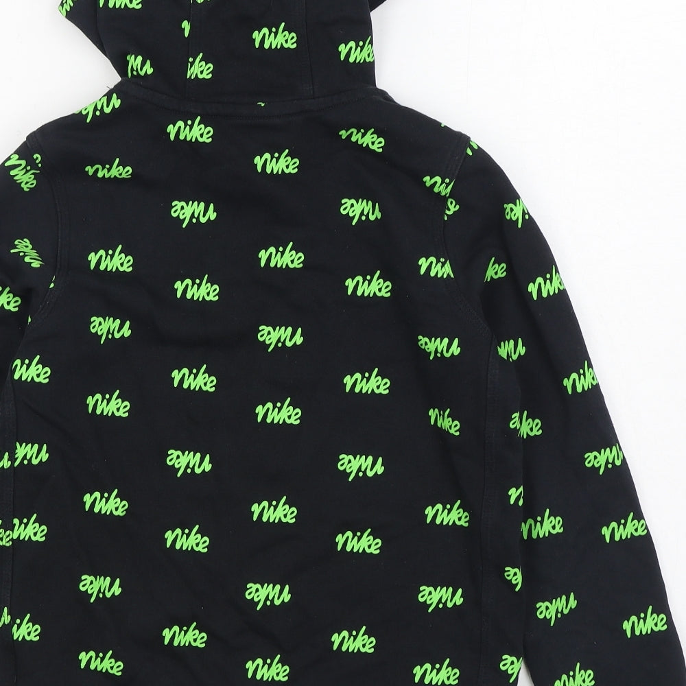 Nike Boys Black Geometric Cotton Pullover Hoodie Size 10-11 Years  Pullover