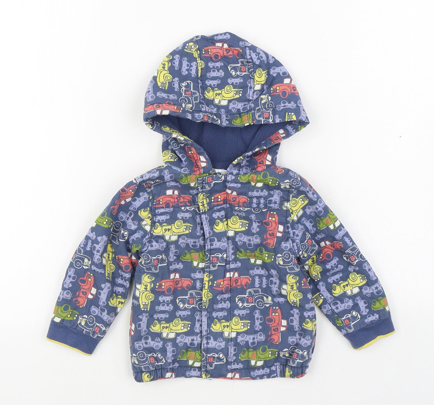 M&Co Boys Blue Geometric  Jacket  Size 9-12 Months   Zip