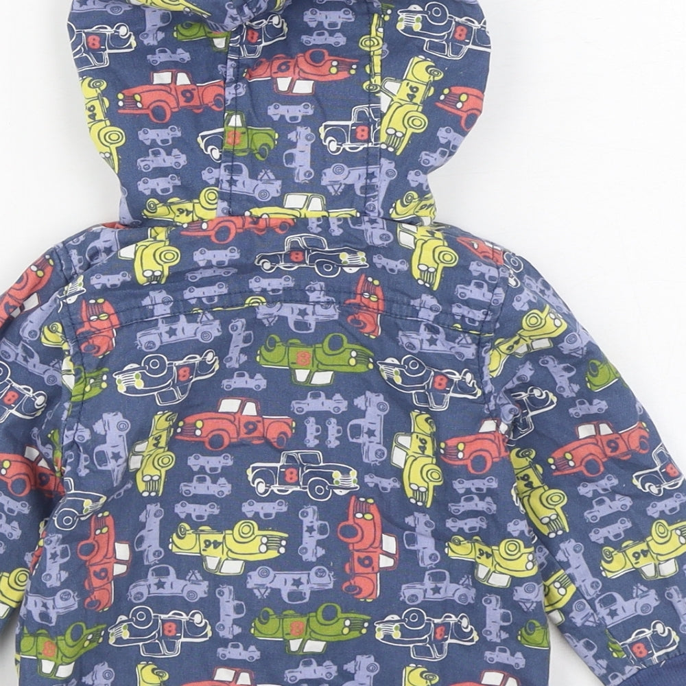 M&Co Boys Blue Geometric  Jacket  Size 9-12 Months   Zip
