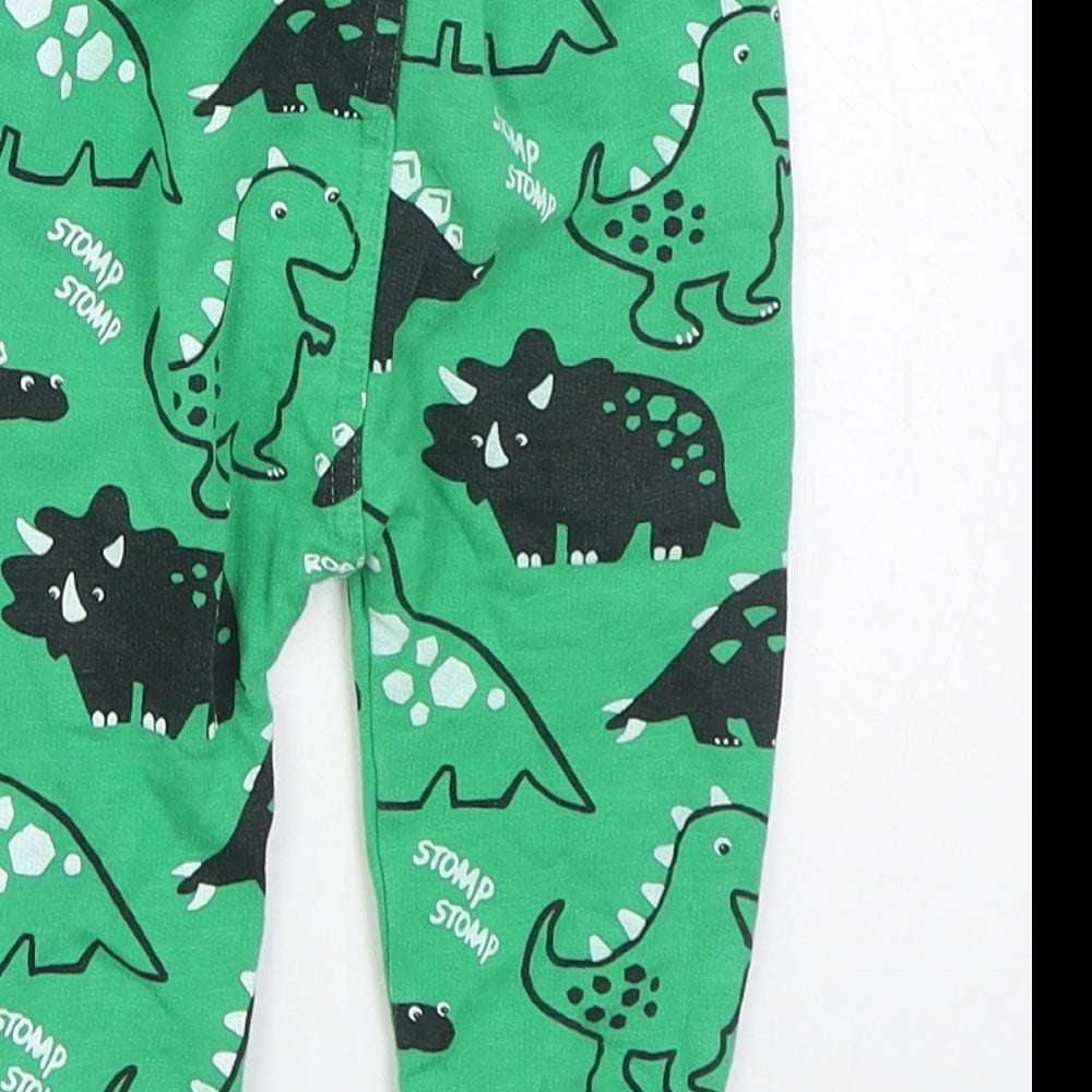 NEXT Boys Green Geometric 100% Cotton Jogger Trousers Size 9-12 Months  Tie