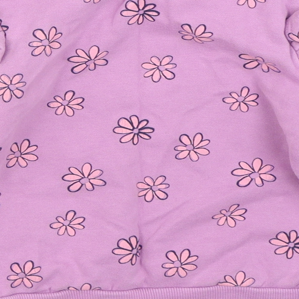 Dunnes Stores Girls Purple Geometric Cotton Pullover Jumper Size 18-24 Months  Pullover