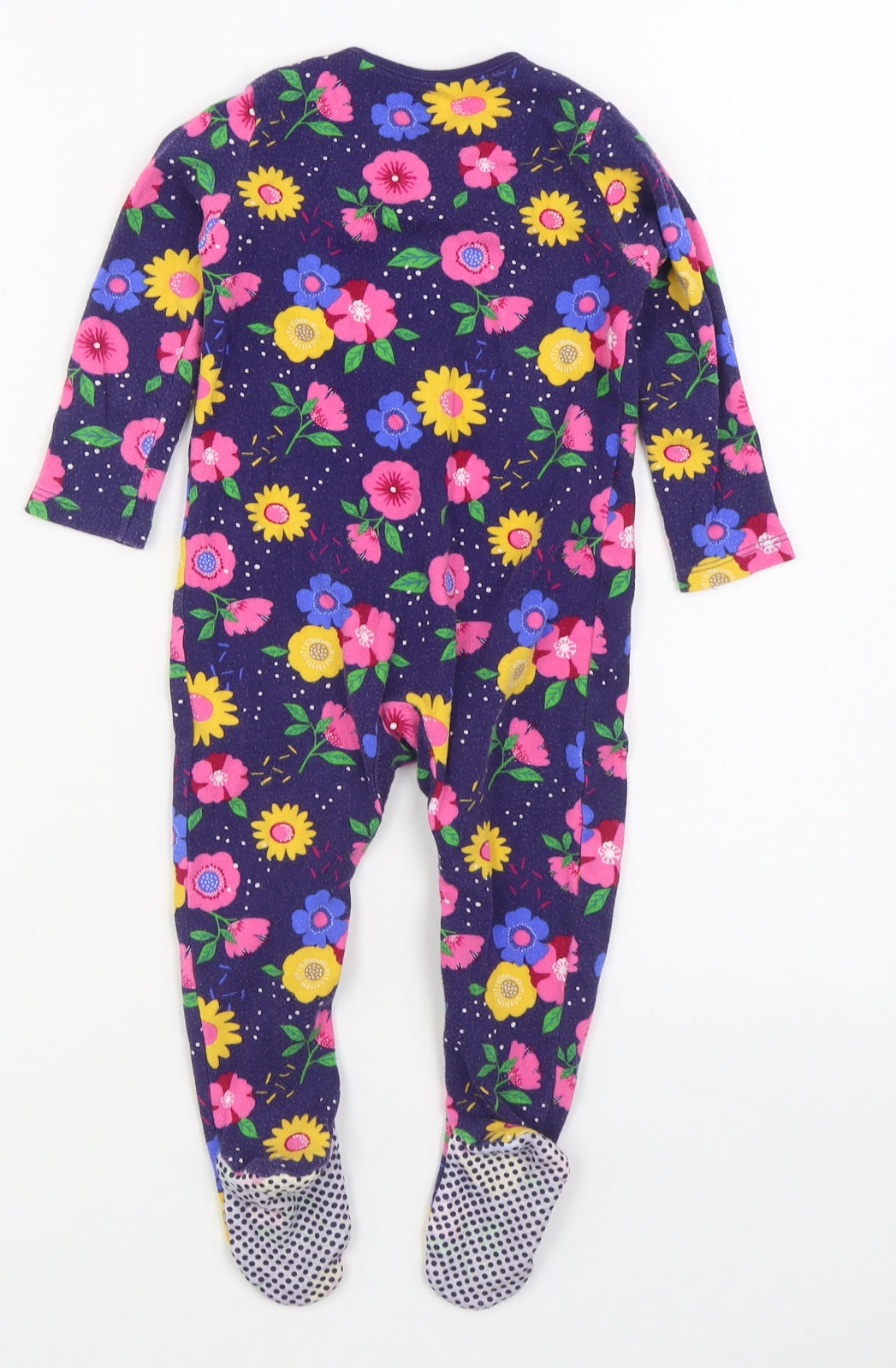 F&F Girls Multicoloured Floral 100% Cotton  One Piece Size 18-24 Months  Button