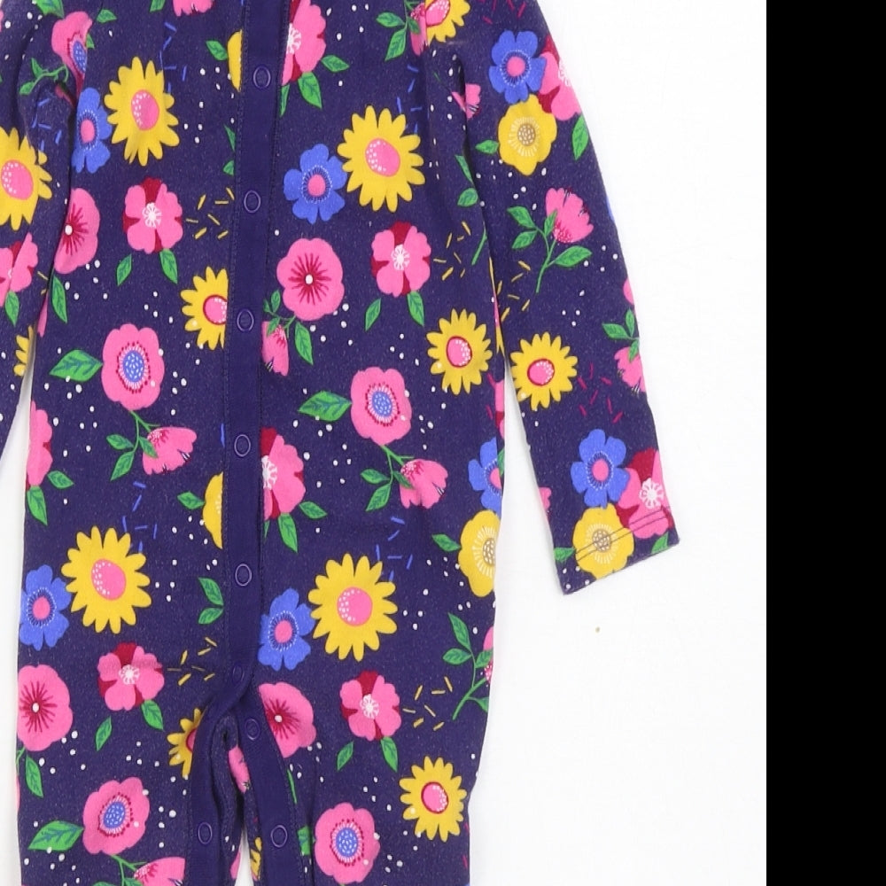 F&F Girls Multicoloured Floral 100% Cotton  One Piece Size 18-24 Months  Button