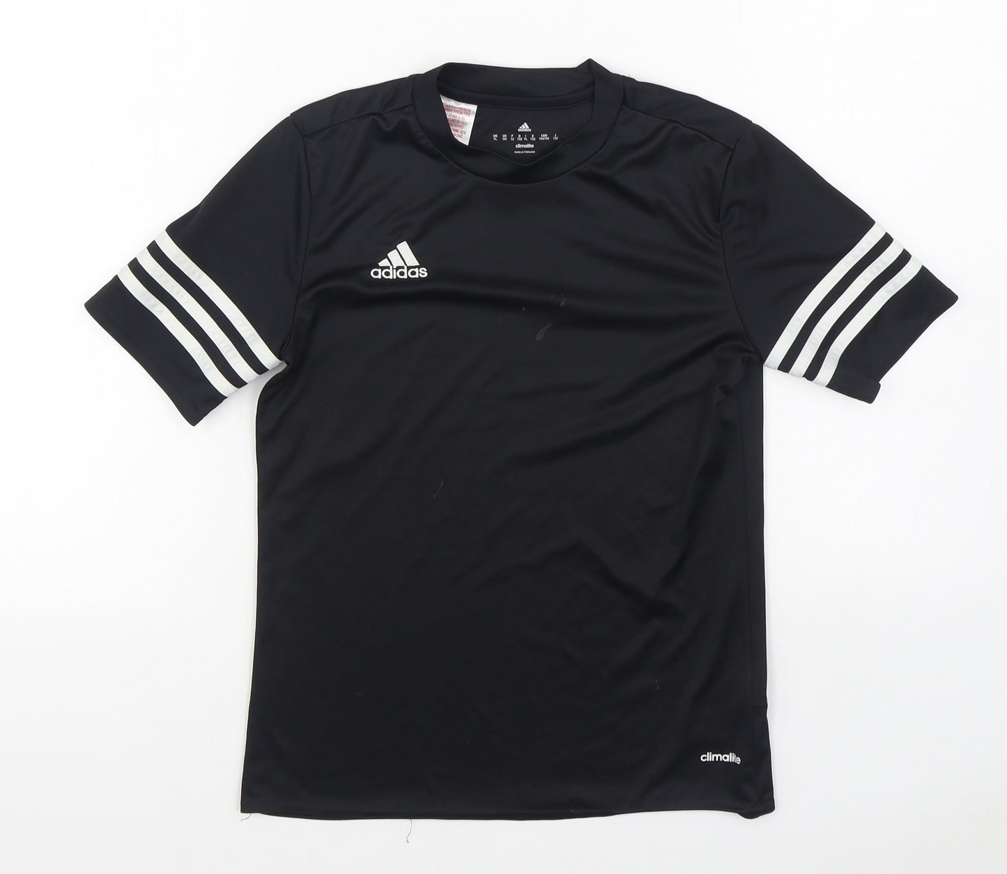 adidas Boys Black  Polyester Basic T-Shirt Size 12 Years Round Neck Pullover