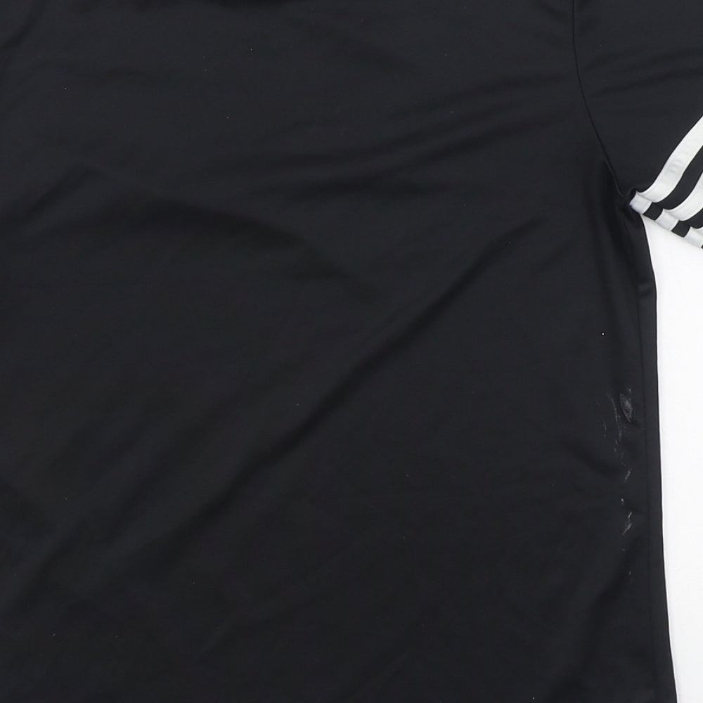 adidas Boys Black  Polyester Basic T-Shirt Size 12 Years Round Neck Pullover
