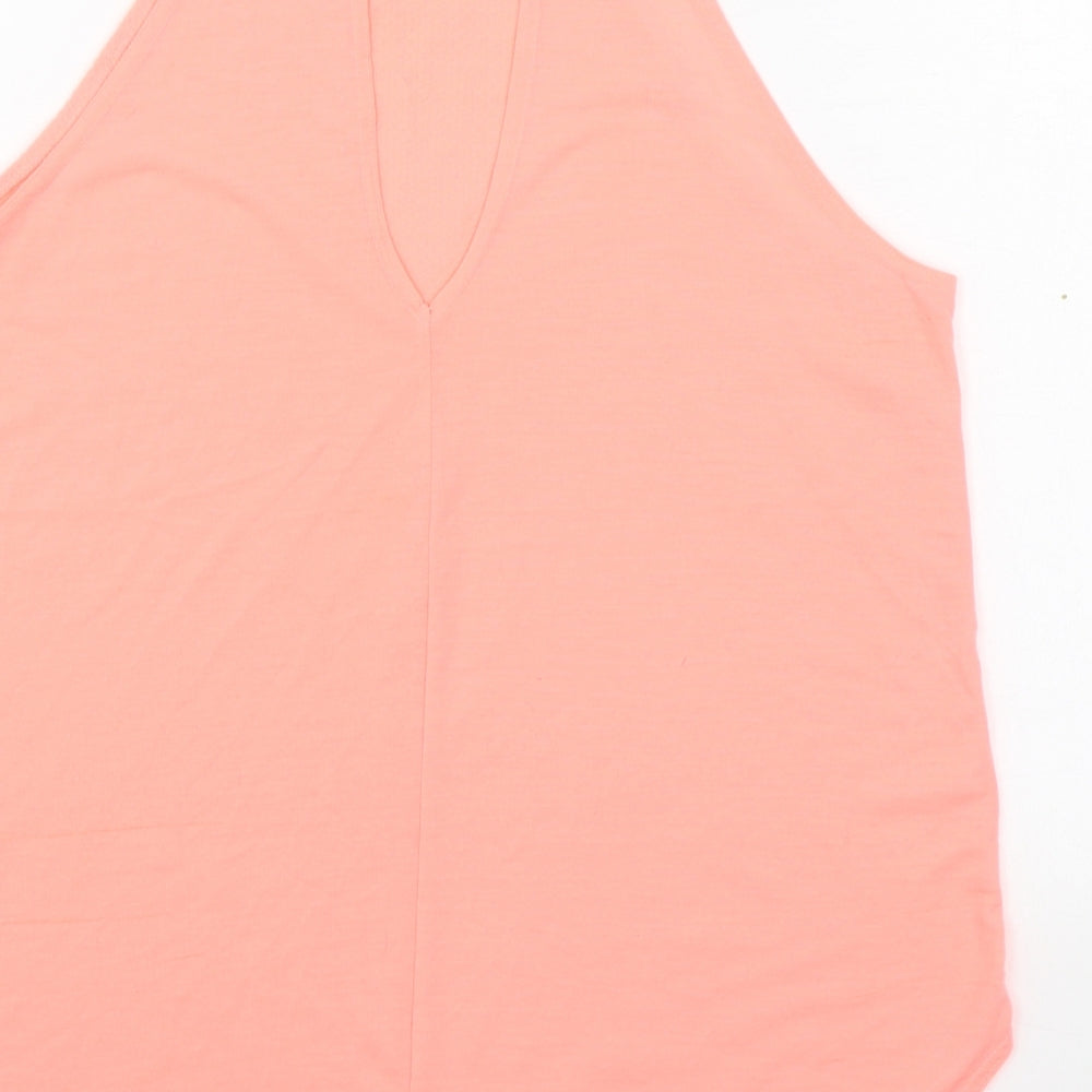 River Island Womens Pink  Polyester Basic Tank Size 12 Round Neck Pullover