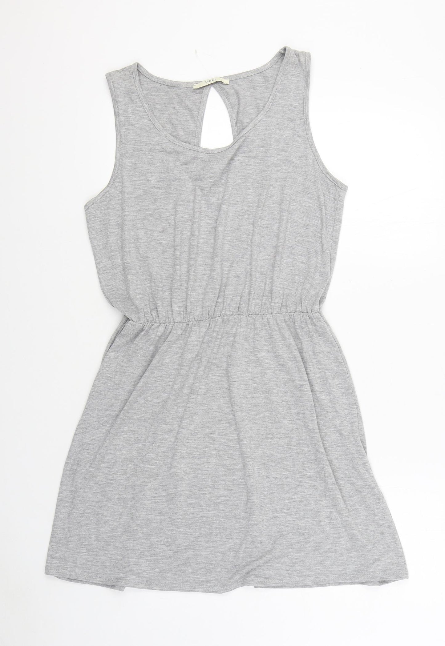 George Womens Grey  Polyester T-Shirt Dress  Size 16  Scoop Neck Pullover