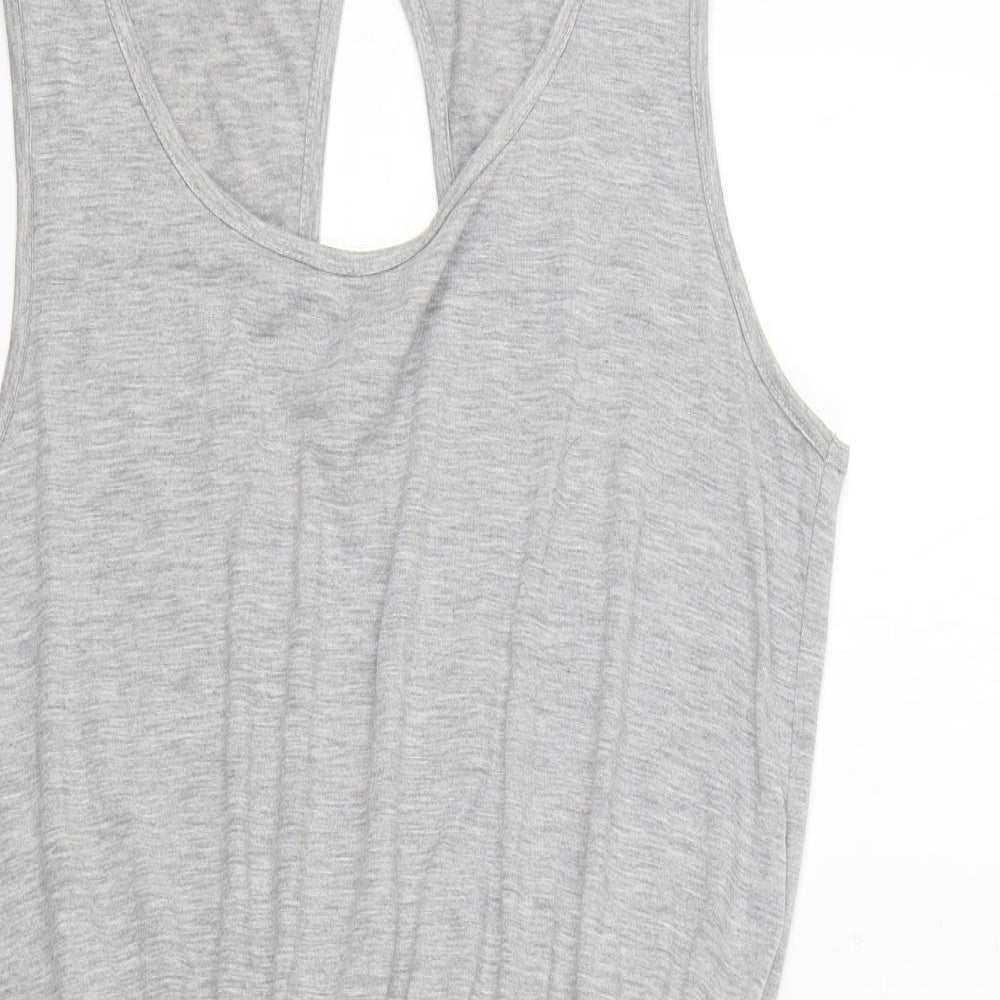 George Womens Grey  Polyester T-Shirt Dress  Size 16  Scoop Neck Pullover