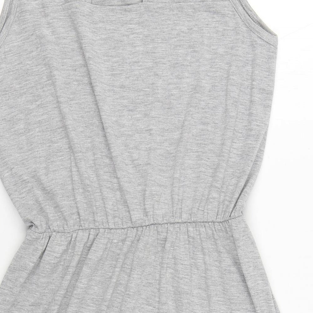 George Womens Grey  Polyester T-Shirt Dress  Size 16  Scoop Neck Pullover