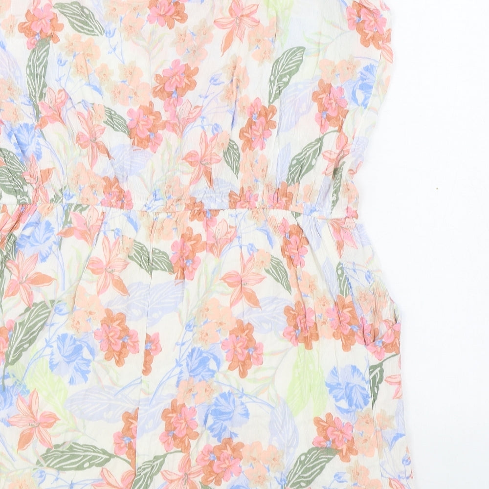 Dorothy Perkins Womens Multicoloured Floral Viscose Playsuit One-Piece Size 14  Pullover