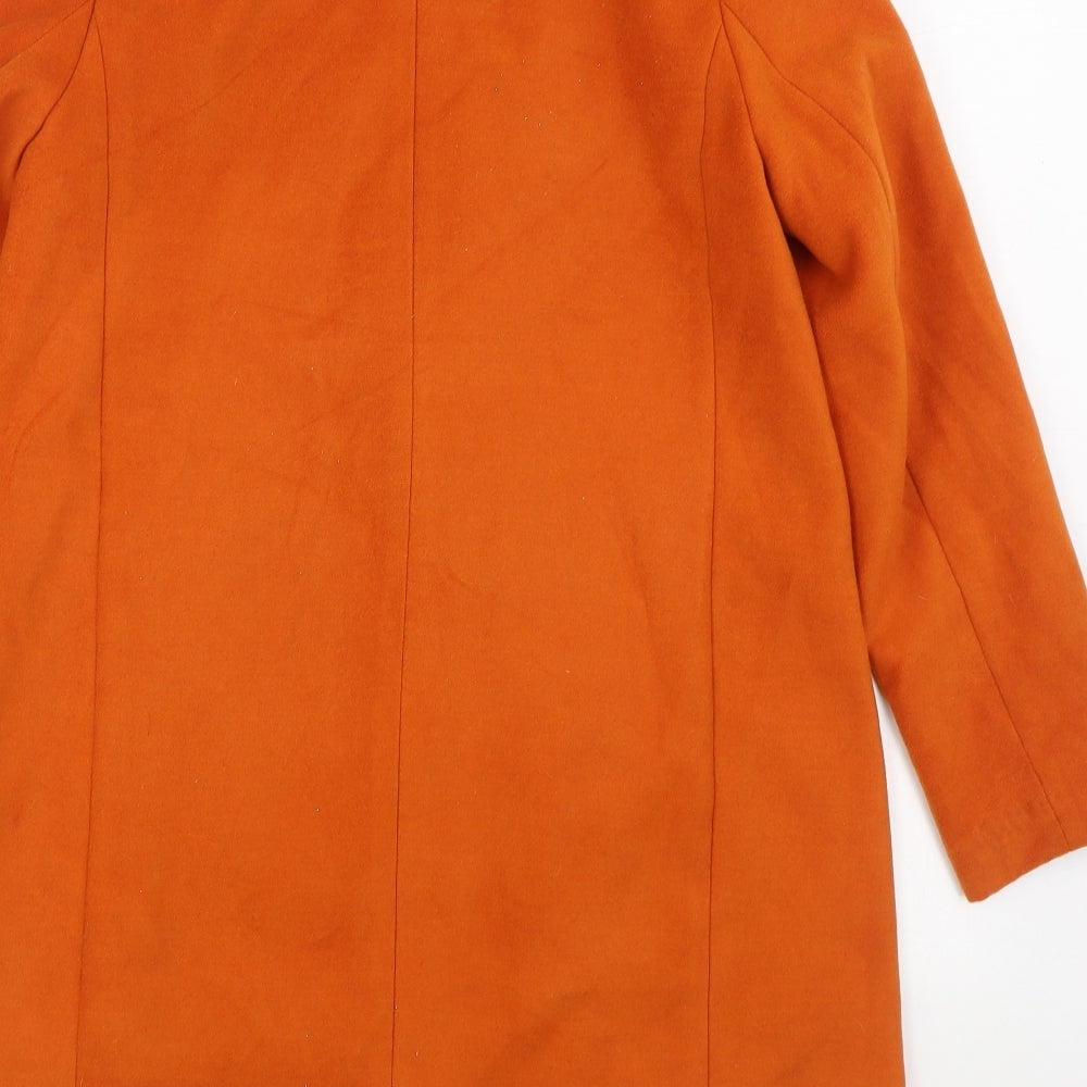New Look Womens Orange   Overcoat Coat Size 14  Button