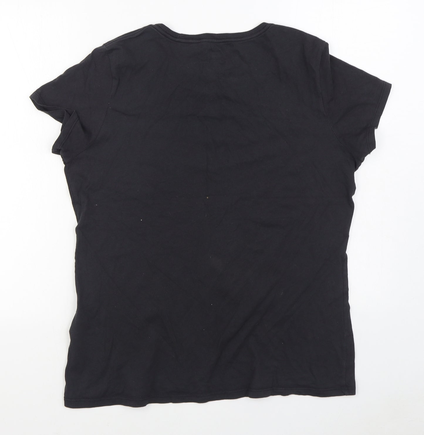 Levis Womens Black  100% Cotton Basic T-Shirt Size XL Scoop Neck