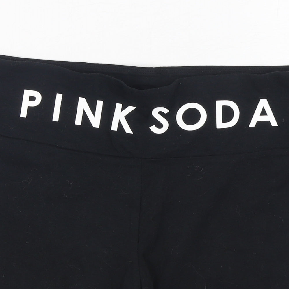 Pink Soda Womens Black  Cotton Sweat Shorts Size 16 L6 in Regular