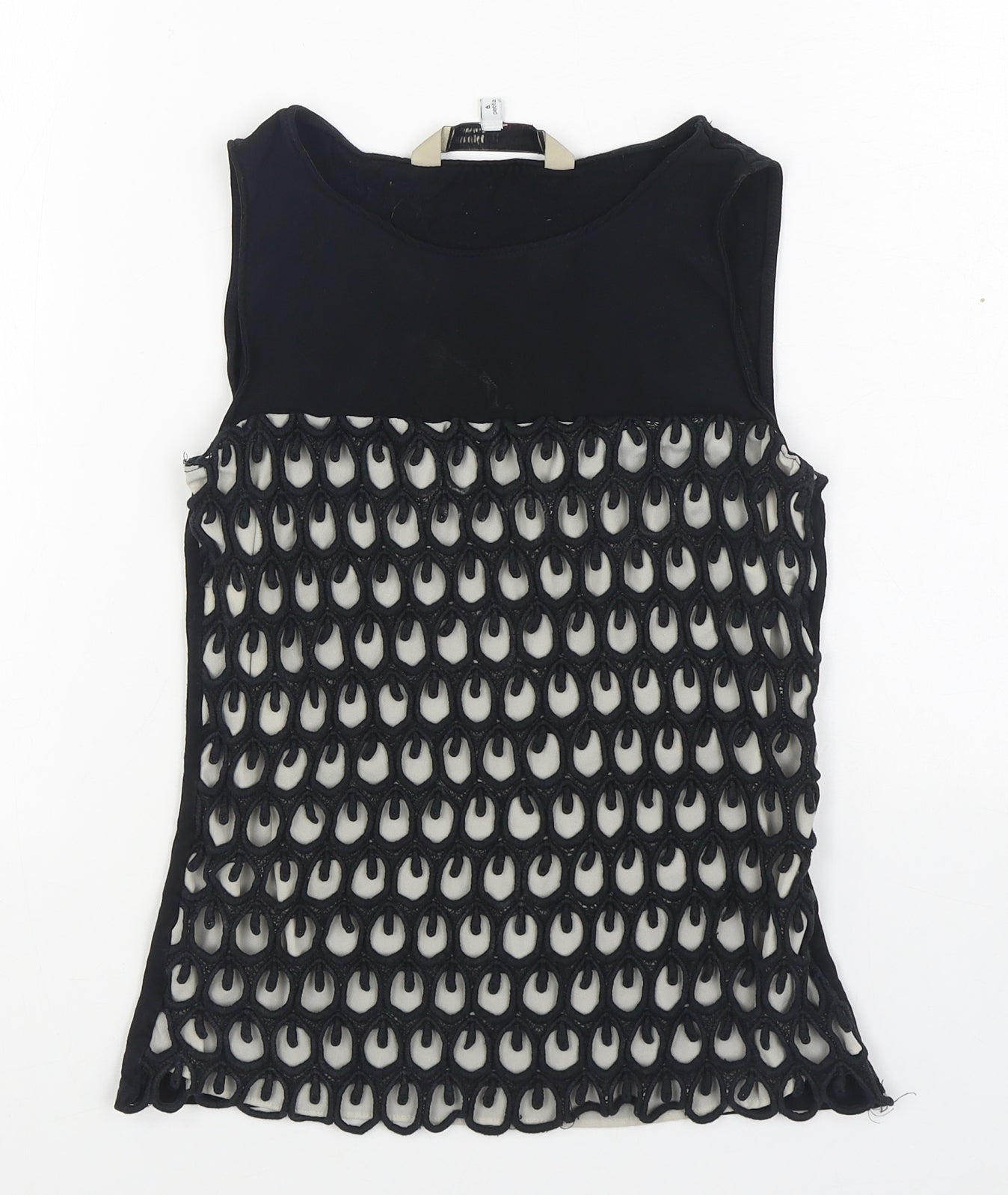 Principles Womens Black  Polyester Basic T-Shirt Size 6 Boat Neck