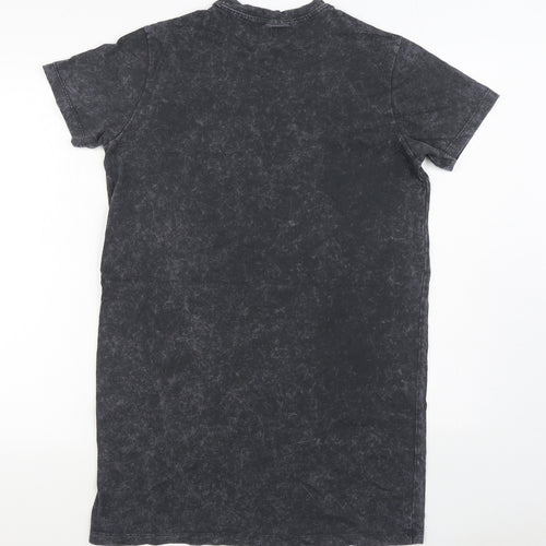 Noisy may Womens Grey  Cotton Basic T-Shirt Size XS Round Neck
