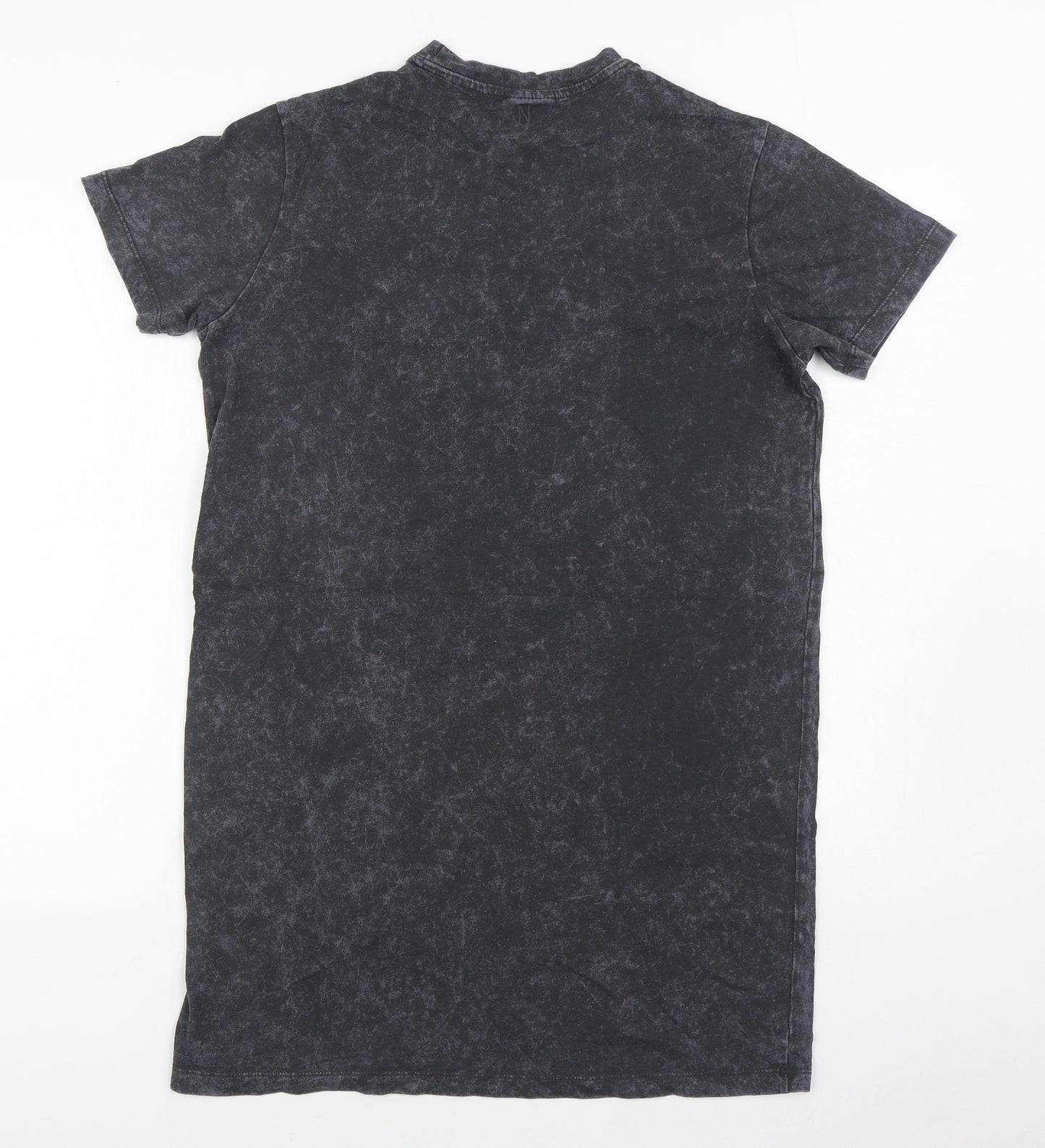 Noisy may Womens Grey  Cotton Basic T-Shirt Size XS Round Neck