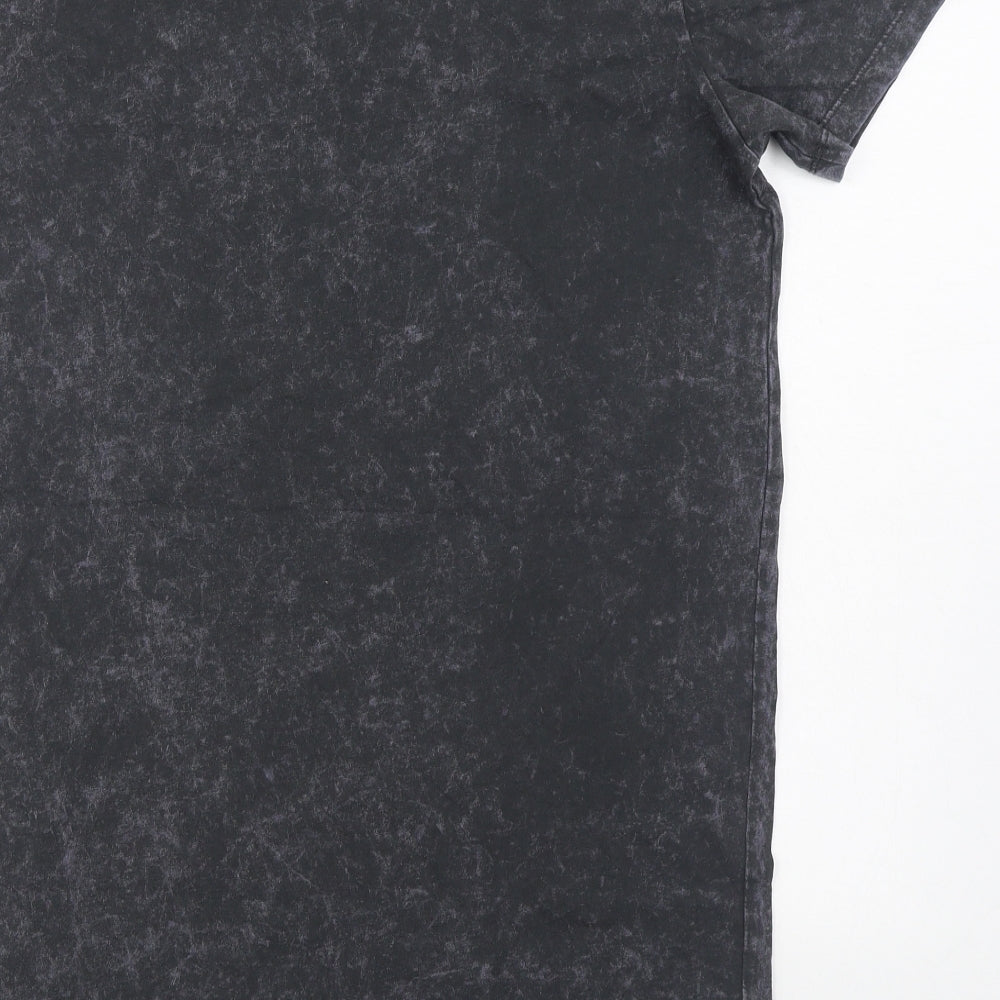 Noisy may Womens Grey  Cotton Basic T-Shirt Size XS Round Neck