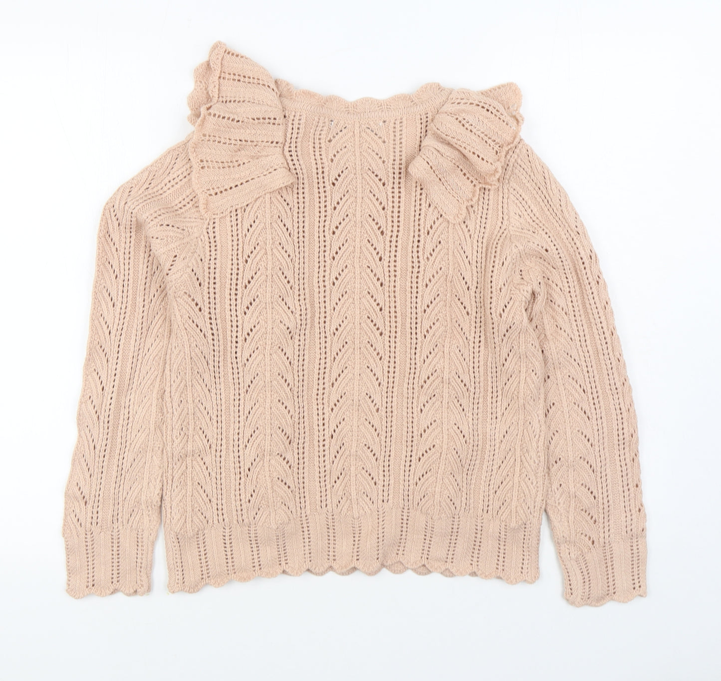 Simplee Womens Pink Boat Neck  Acrylic Pullover Jumper Size L