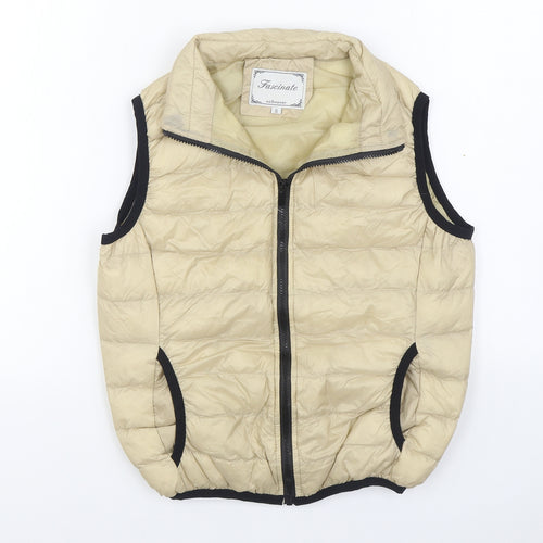 Fascinate Mens Beige   Gilet Coat Size S  Zip
