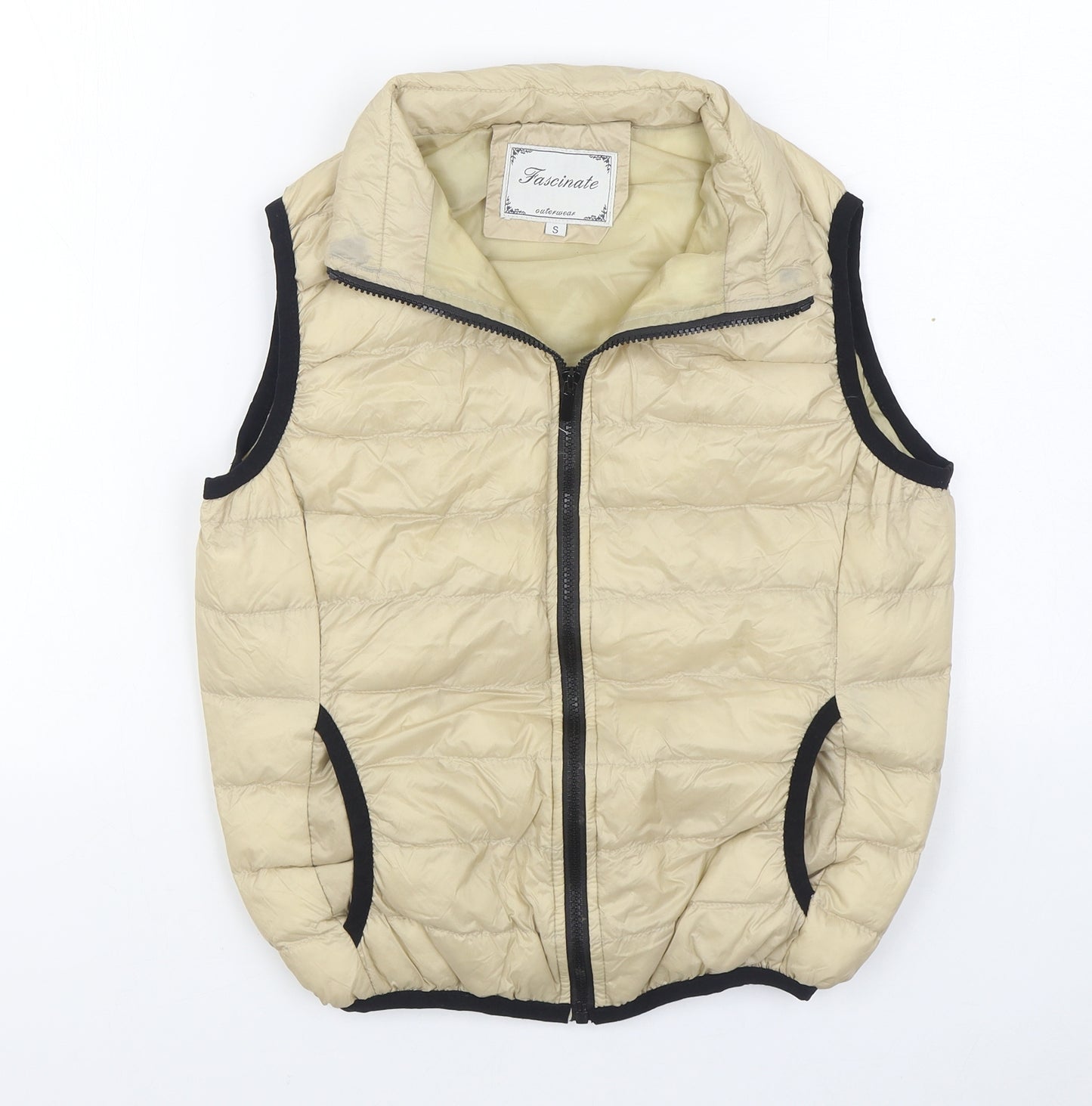 Fascinate Mens Beige   Gilet Coat Size S  Zip