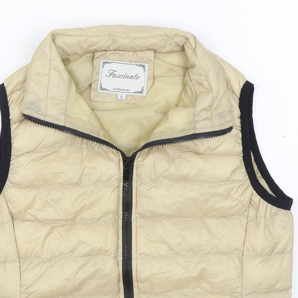 Fascinate Mens Beige   Gilet Coat Size S  Zip