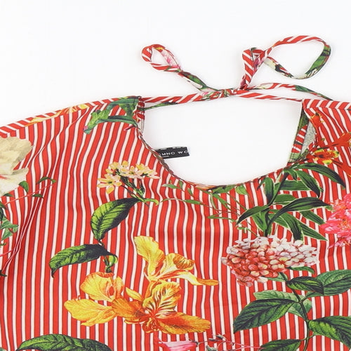 CMNC Womens Multicoloured Floral Polyester Basic Blouse Size S Halter