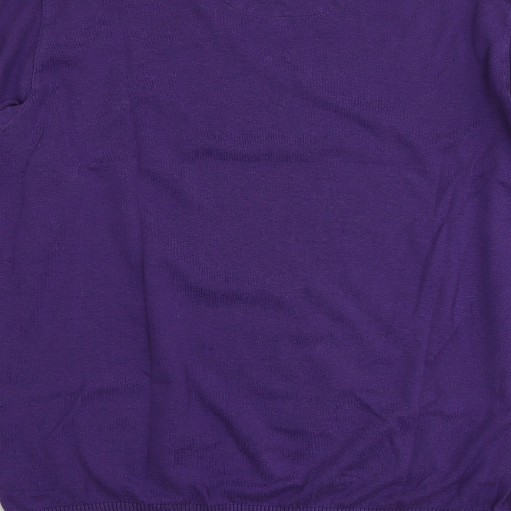 Paul & Shark Mens Purple V-Neck  Cotton Pullover Jumper Size L