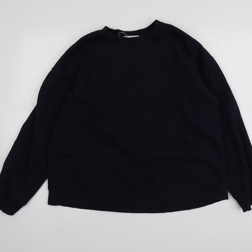 Zara Womens Blue  Cotton Pullover Hoodie Size S
