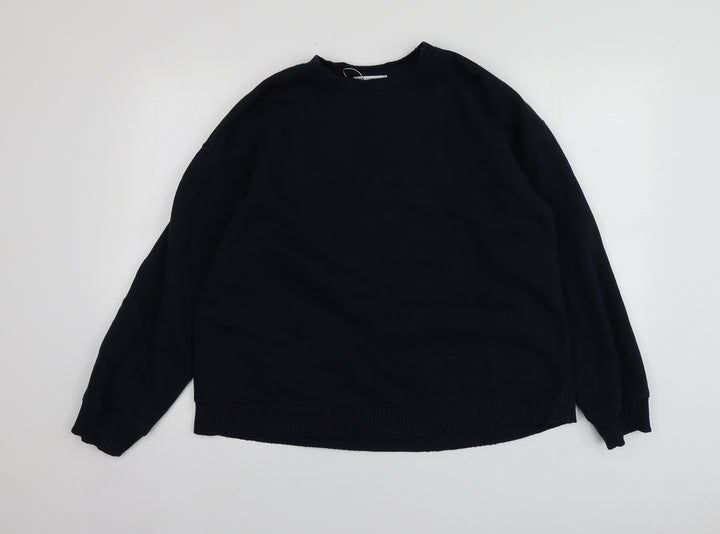 Zara Womens Blue  Cotton Pullover Hoodie Size S