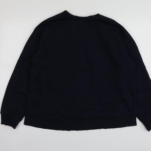 Zara Womens Blue  Cotton Pullover Hoodie Size S