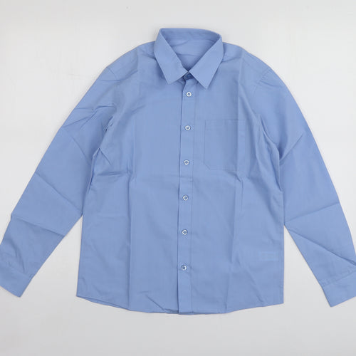 Dunnes Stores Boys Blue  Polyester Basic Button-Up Size 11-12 Years Collared