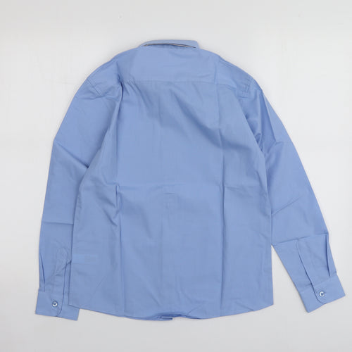 Dunnes Stores Boys Blue  Polyester Basic Button-Up Size 11-12 Years Collared