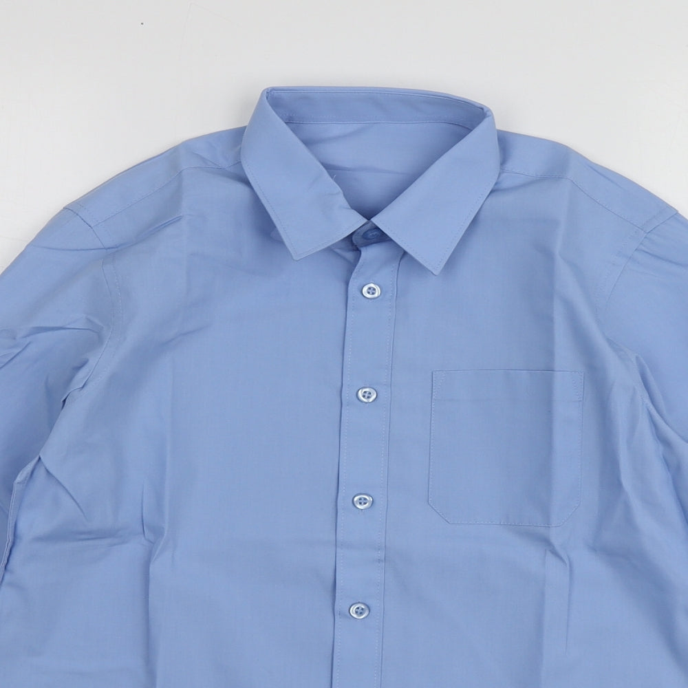 Dunnes Stores Boys Blue  Polyester Basic Button-Up Size 11-12 Years Collared