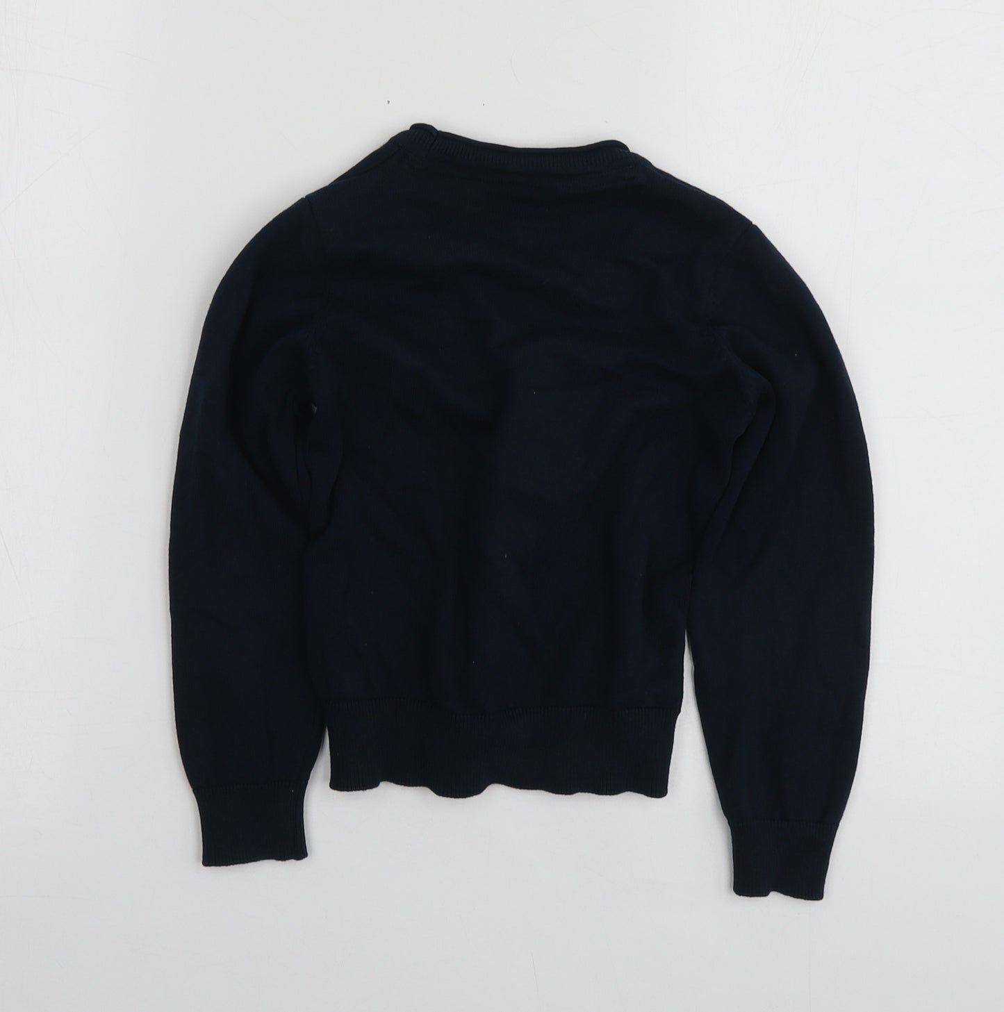M&S Boys Blue V-Neck  Cotton Cardigan Jumper Size 6-7 Years