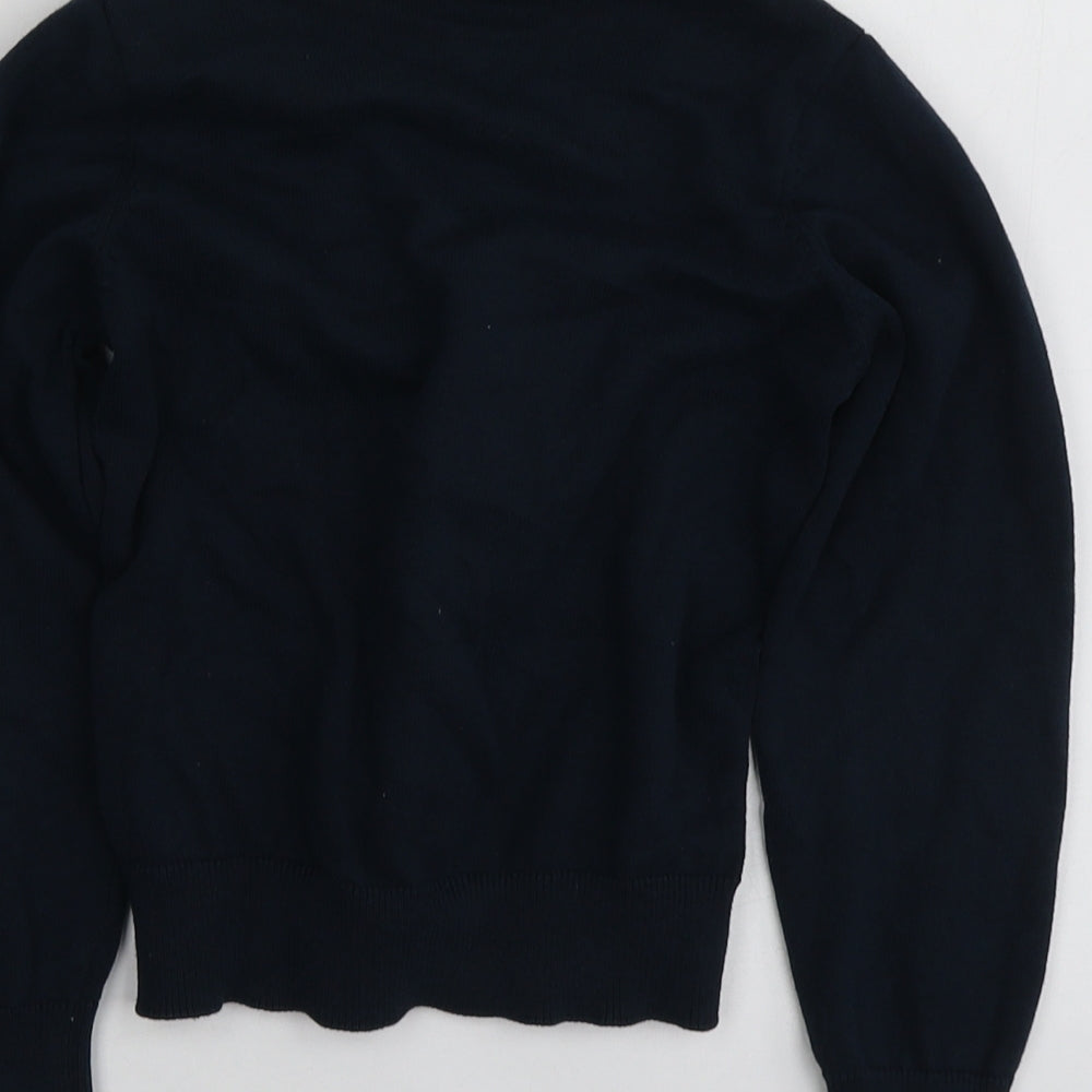 M&S Boys Blue V-Neck  Cotton Cardigan Jumper Size 6-7 Years